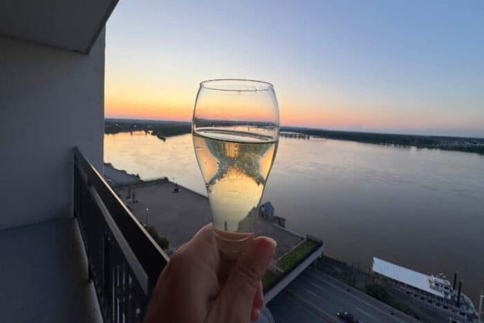 balcony Deluxe Waterview Suite at The Galt House Hotel