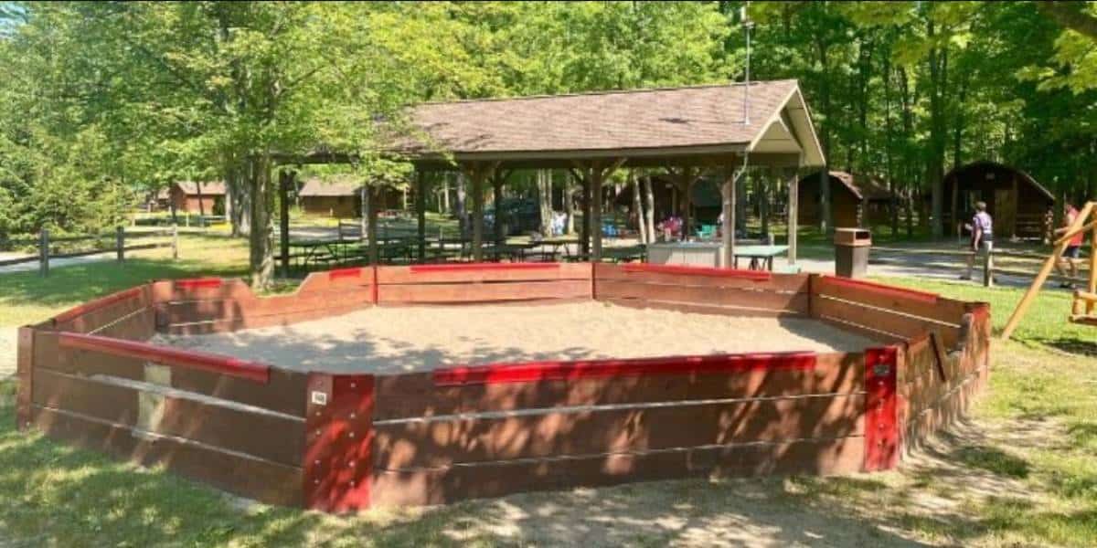 gaga ball at Port Huron KOA gaga ball at KOA Port Huron