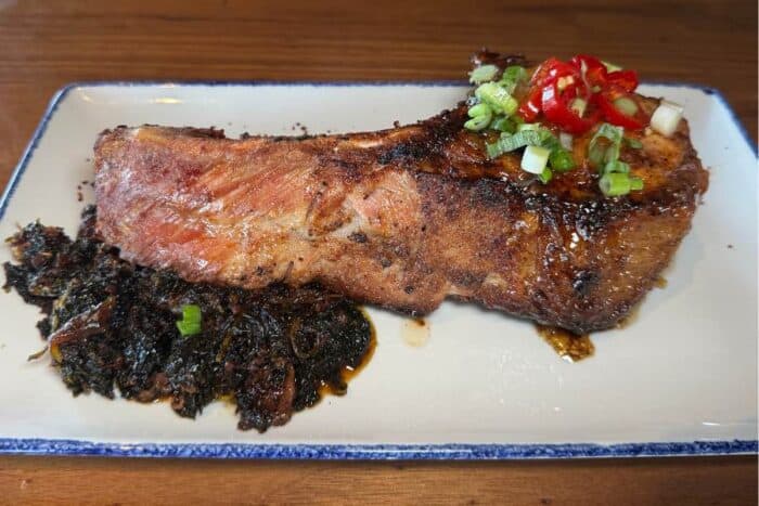 pork chop at Swizzle Galt House Hotel in Louisville