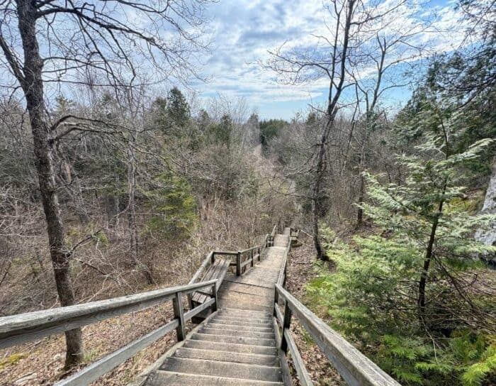stairs to Sugar Loaf Rock Mackinac Island, Michigan