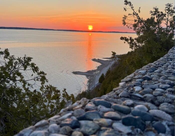 sunset at Sunset Rock Mackinac Island