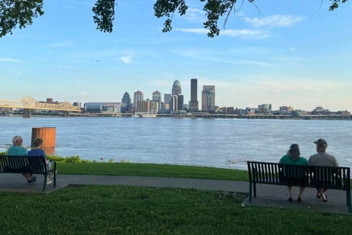 view of Louisville KY from Indiana