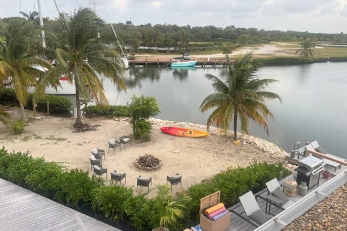 bonfire area on the beach at Villa Selena in Belize