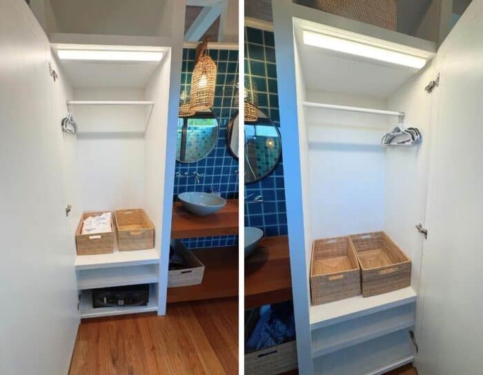 closets in private suite at Villa Selena in Belize