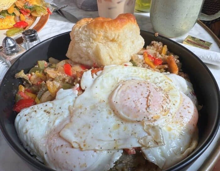 goetta and shishito hash Parc Cafe Maysville KY