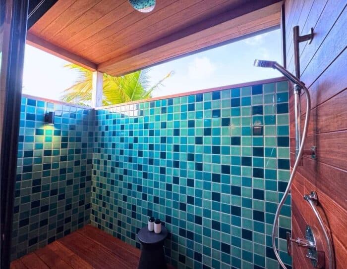 shower in private suite at Villa Selena in Belize