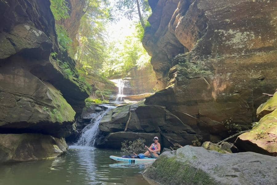 A Grotto With a Hidden Waterfall at Grayson Lake in Kentucky