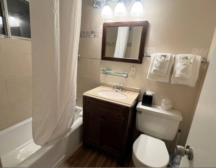 bathroom at Alpine Trail Ridge Inn in Estes Park CO