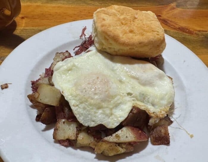 corn beef and hash Notchtop Bakery and Cafe Estes Park CO