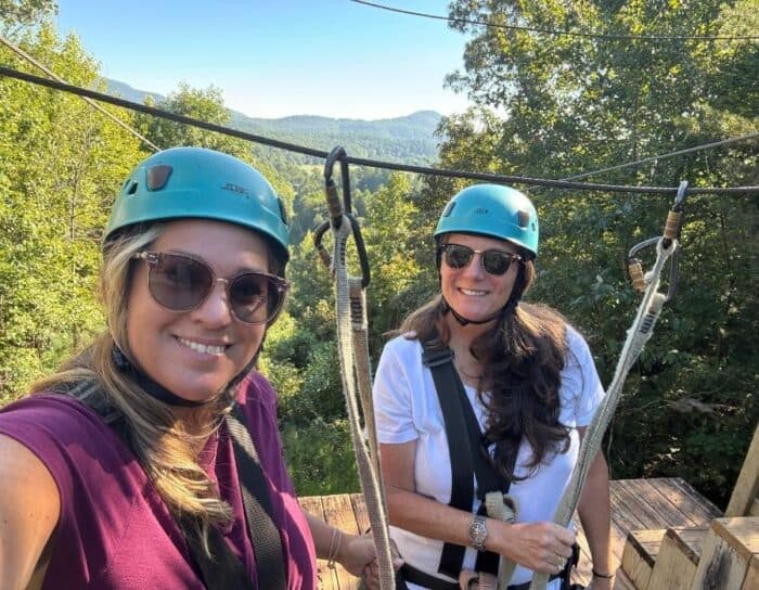 dual zipline at Nacoochee Adventures