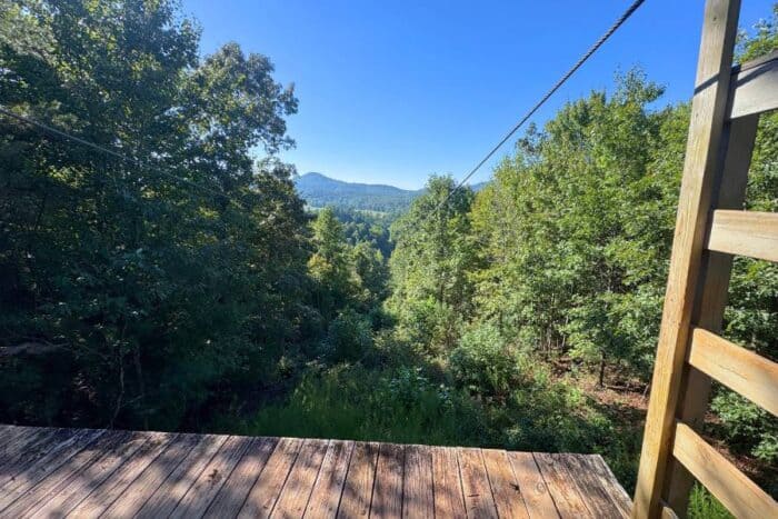 dual zipline at Nacoochee Adventures