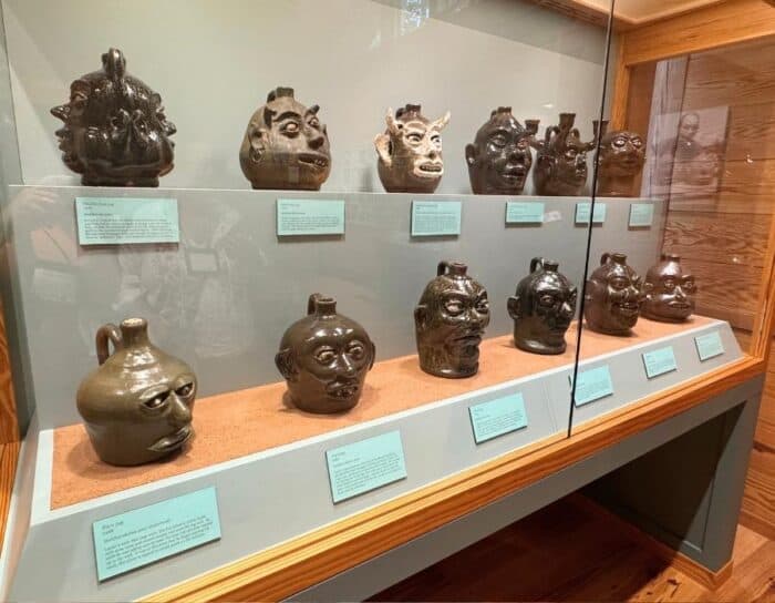 face jugs at Folk Pottery Museum of Northeast Georgia