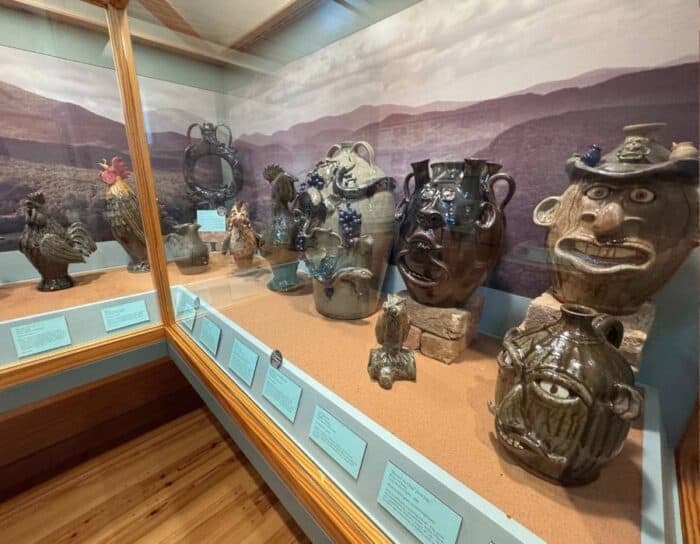 face jugs at Folk Pottery Museum of Northeast Georgia