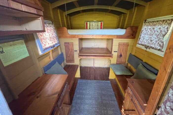 inside Gypsy vardo at Nacoochee Adventures