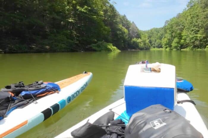 stand up paddle boards on Grayson Lake in Kentucky