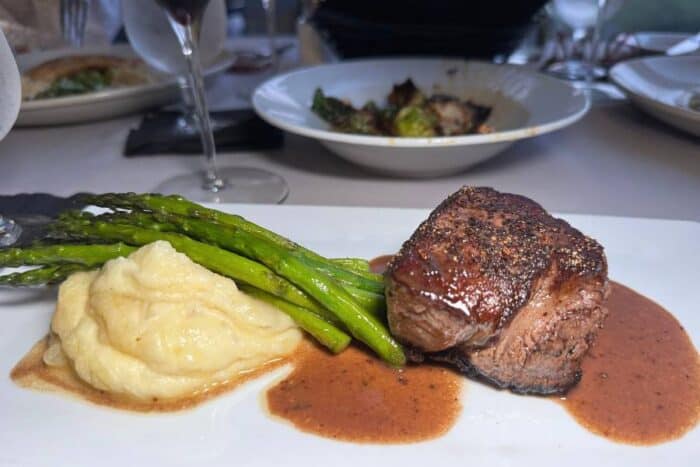 entree Caledonia Room at Valhalla Resort Hotel