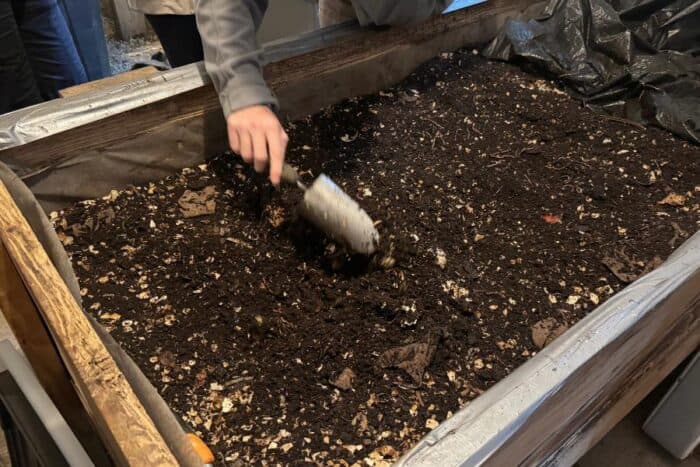 compost area at Len Foote Hike Inn