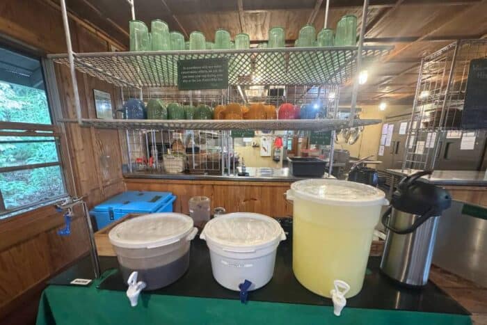 drinks at Dining Area at Len Foote Hike Inn in Georgia