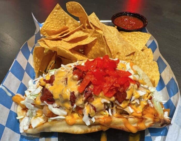 fish taco at PAR 3 Newport on the Levee