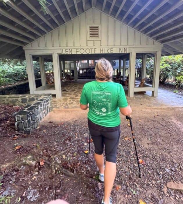 hiker at Len Foot Hike Inn in Georgia