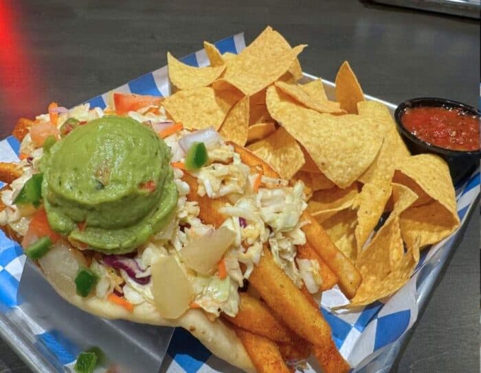 shrimp taco at PAR 3 Newport on the Levee