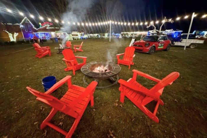 fire pits at Holidays on the Farm Winton Woods