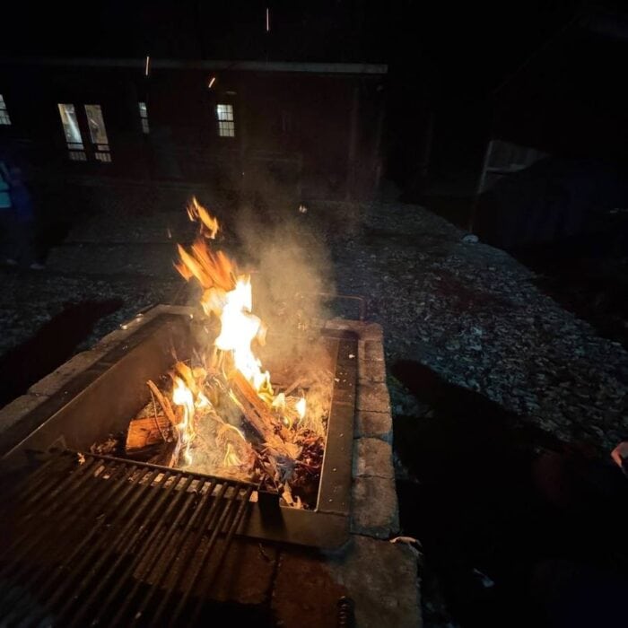 fireplace at Star Falls Cabin at Sheltowee Trace Adventure Resort