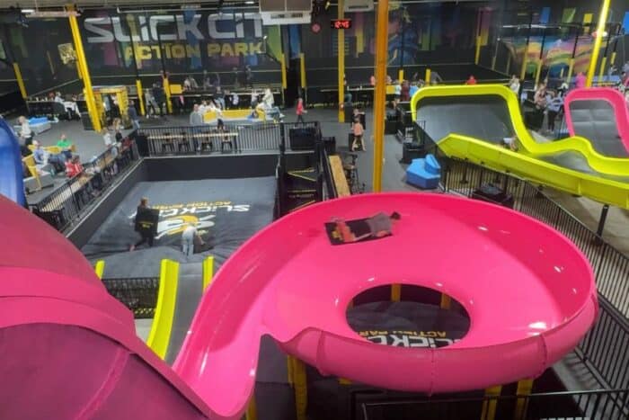 slides at Slick City Action Park Springdale OH