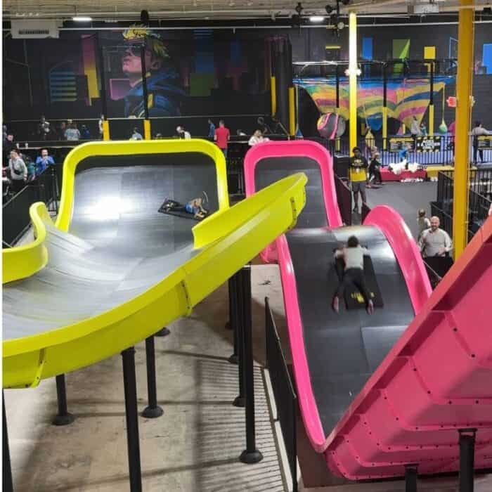 slides at Slick City Action Park Springdale OH