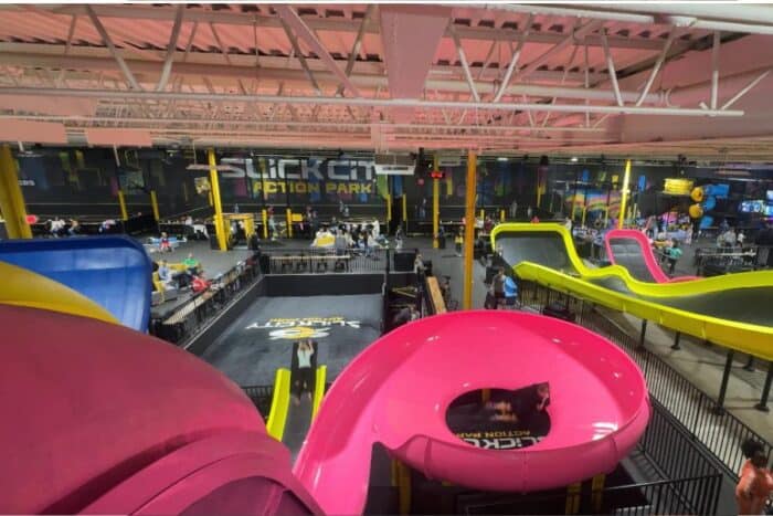 slides at Slick City Action Park Springdale OH