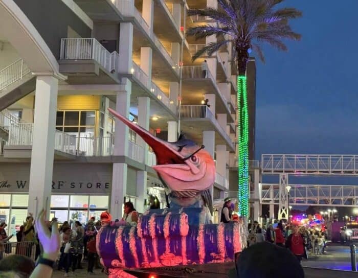 Mardi Gras MoonPies on Main at The Wharf parade Orange Beach