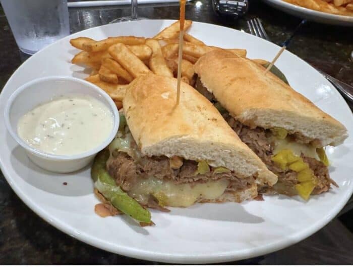 Philly cheesesteak at Bunkers Sports Bar at The Resort at Glade Springs