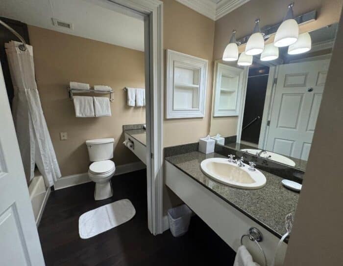 bathroom for hotel room at The Resort at Glade Springs in West Virginia