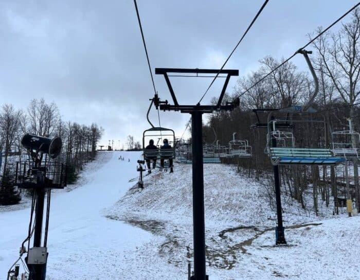 chair lift at Winterplace Ski Resort in West Virginia