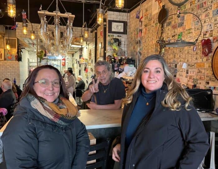 friends at Enoteca Maria Nonnas of the World with owner Jody "Joe" Scaravella