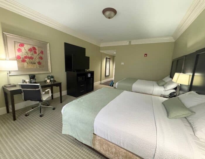 hotel room at The Resort at Glade Springs in West Virginia