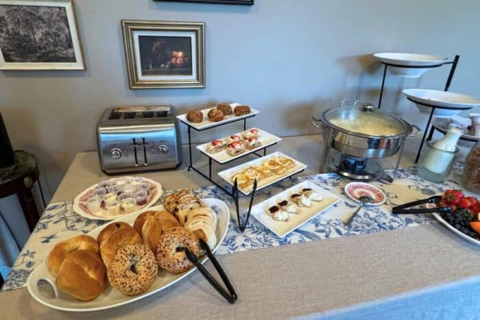 breakfast at Spencer House Inn at night St. Marys, GA