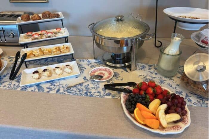 breakfast at Spencer House Inn at night St. Marys, GA