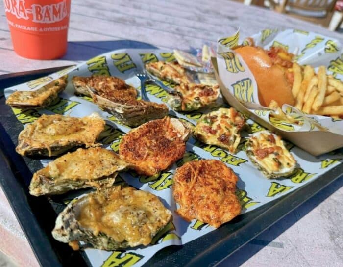 charbroiled oysters at Flora-Bama
