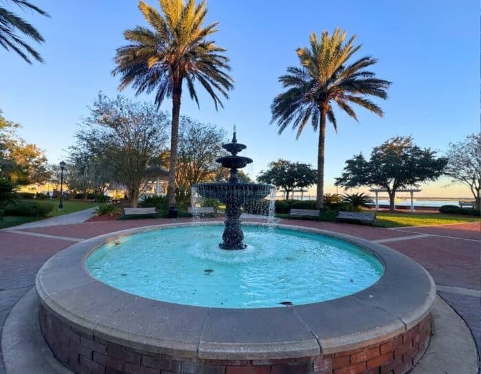 fountain at Howard Gilman Waterfront Park St. Marys GA