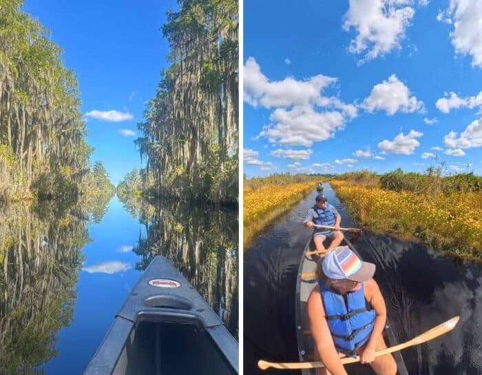 guided kayak tour at Okefenokee Wildlife Refuge