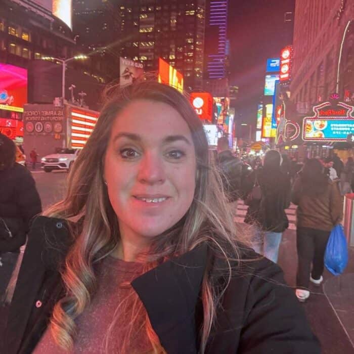 woman in Times Square NYC