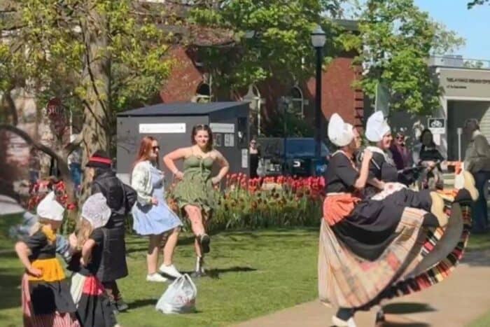 Dutch dancing demo at the Tulip Time Festival in Holland Michigan