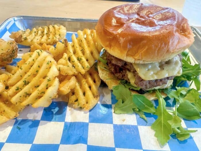 burger at Bowerman's on 8th in downtown Holland, Michigan