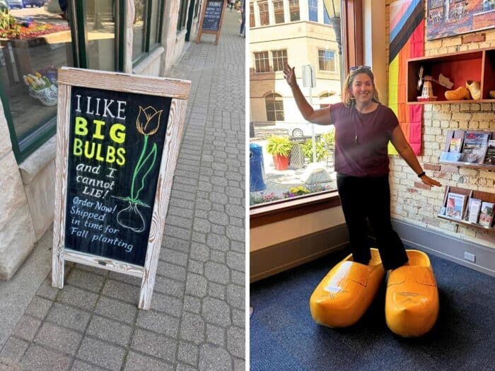 giant wooden shoes in downtown Holland, Michigan