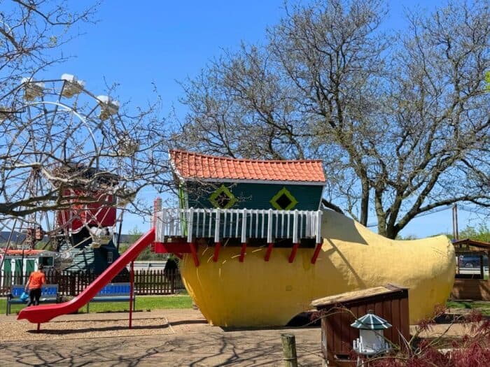 wooden shoe slide at Nelis' Dutch Village Holland, Michigan