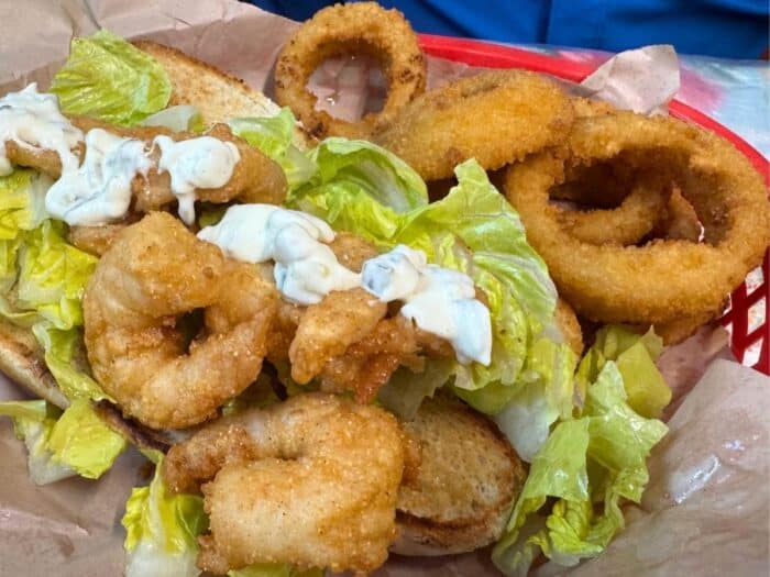Po Boy sandwich at Gator Shack Restaurant at Babcock Ranch