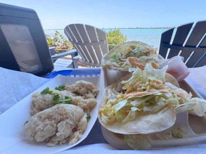 fish tacos at Lighthouse Grill and Tiki Bar