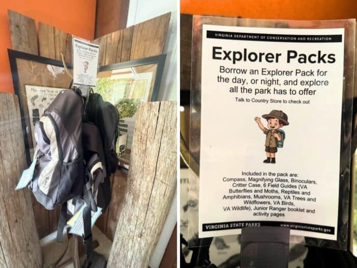 Explorer Packs at Visitor Center Grayson Highlands State Park in VA