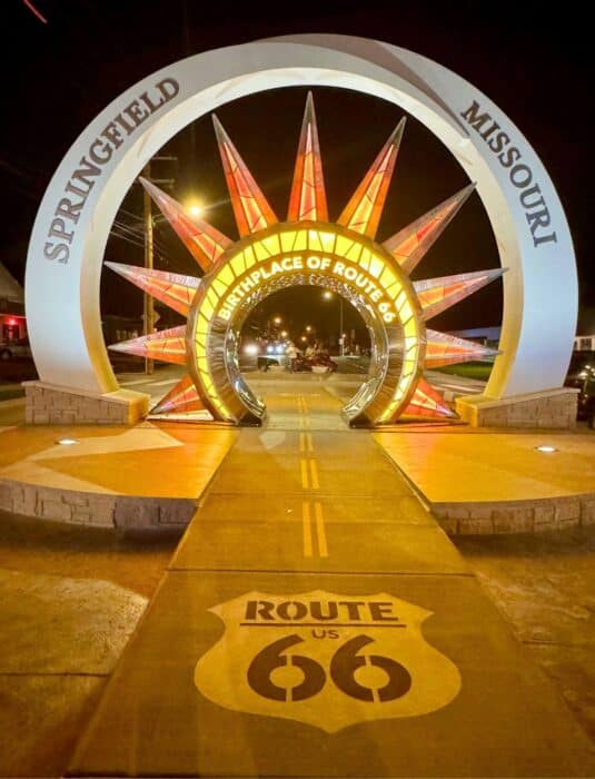 Route 66 Queen's Gate 66 Sculpture Springfield MO